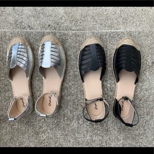 Qupid Espadrilles (2 pairs) One silver & one black